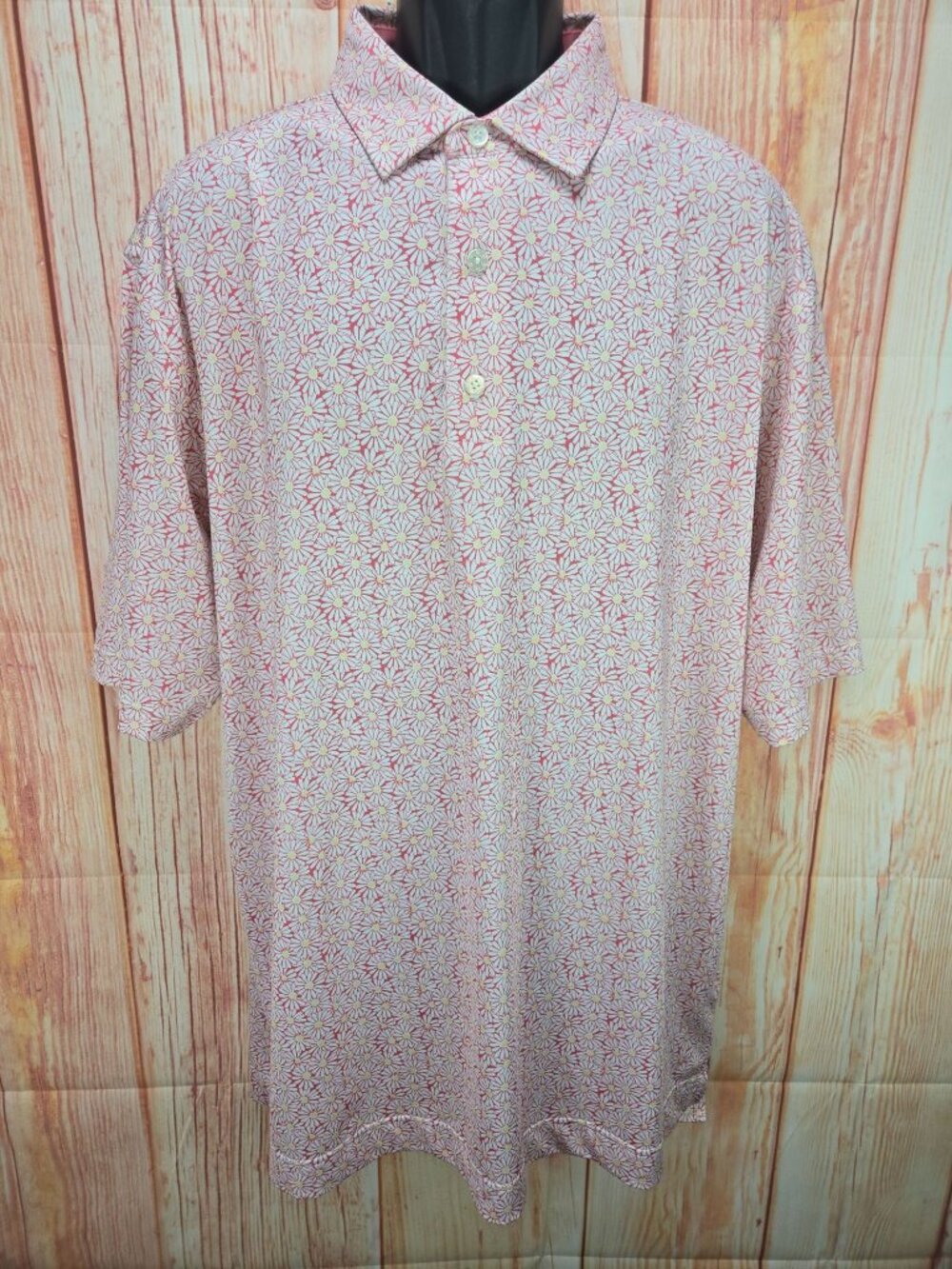 FootJoy Mens Pink Floral Polo Size XL - Revere Golf Club